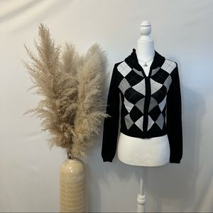 Subdued Argyle Zip Up Hoodie